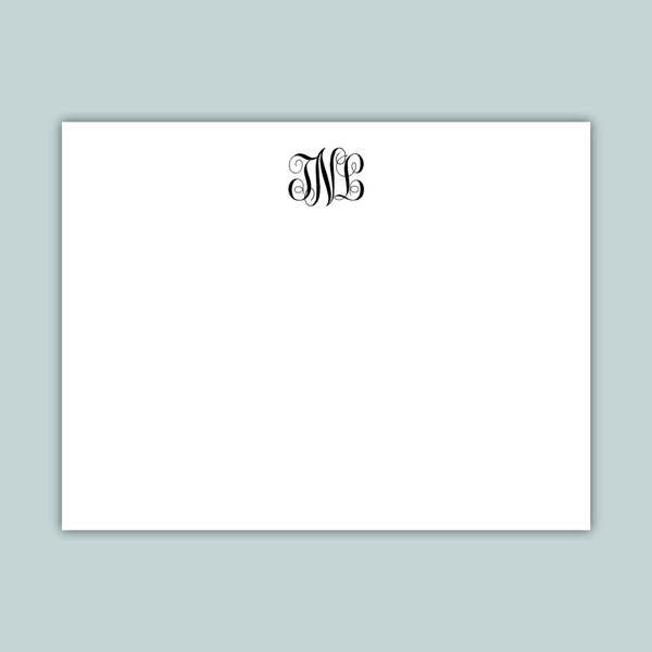 Classic Monogram - Personalized Flat Note Card - The Note House