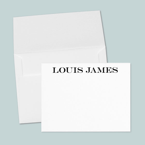 Classic Sophistication - Personalized Flat Note Card - The Note House