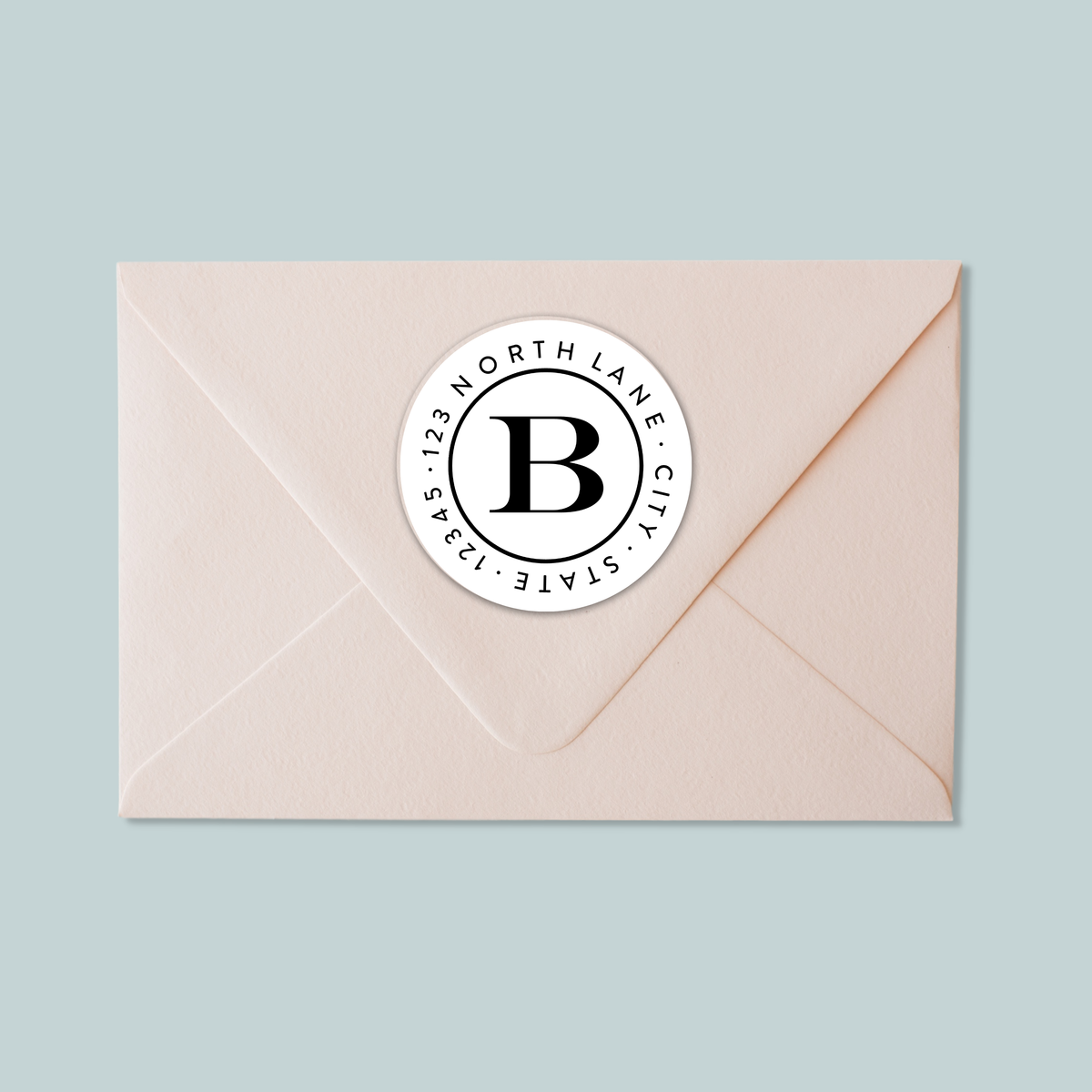 Simple Block Initial - Round Address Label