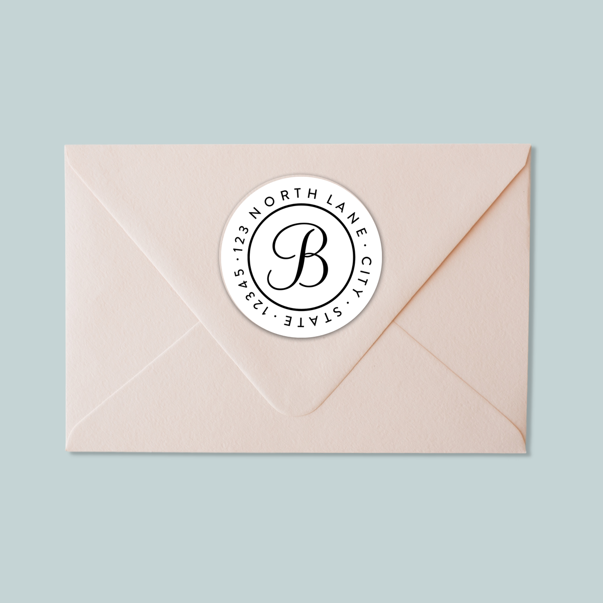 Simple Script Initial - Round Address Label
