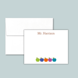 Colorful Apples - Personalized Flat Note Card - The Note House