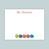 Colorful Apples - Personalized Flat Note Card - The Note House