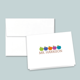 Colorful Apples - Personalized Folded Note Card - The Note House