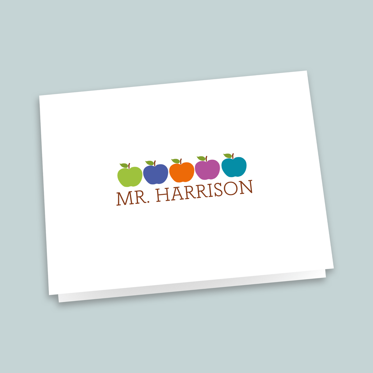 Colorful Apples - Personalized Folded Note Card - The Note House