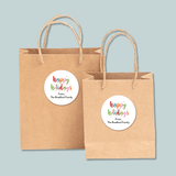 Colorful Snowflakes - Personalized Round Gift Sticker - The Note House