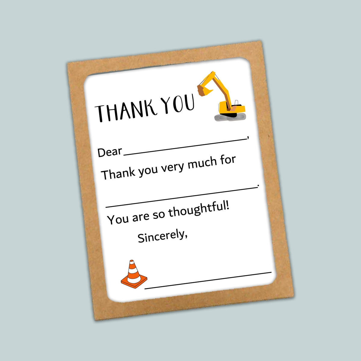 Construction - Fill - in Thank You Cards - The Note House