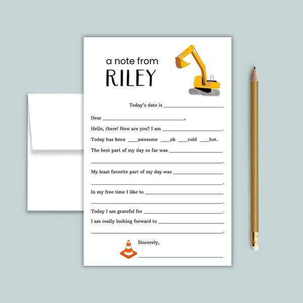 Construction - Personalized Fill - in Letter Template - The Note House