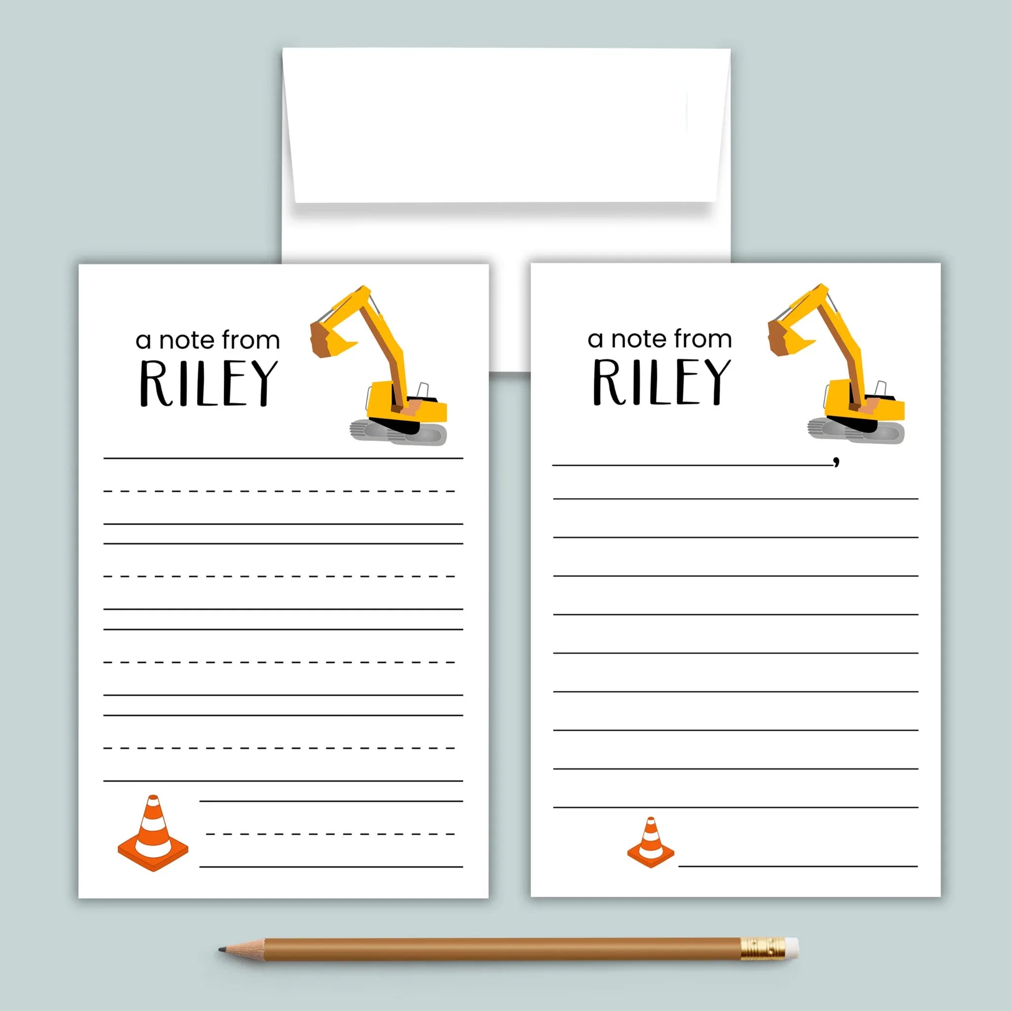 Construction - Personalized Lined Letter Template – The Note House