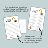Construction - Personalized Lined Letter Template - The Note House