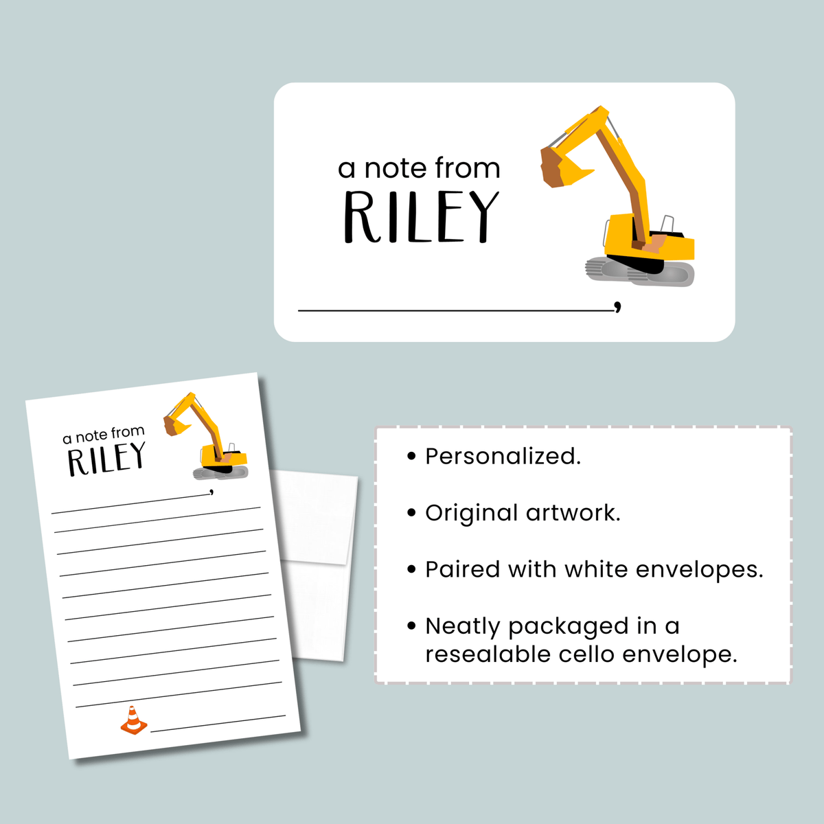 Construction - Personalized Lined Letter Template - The Note House