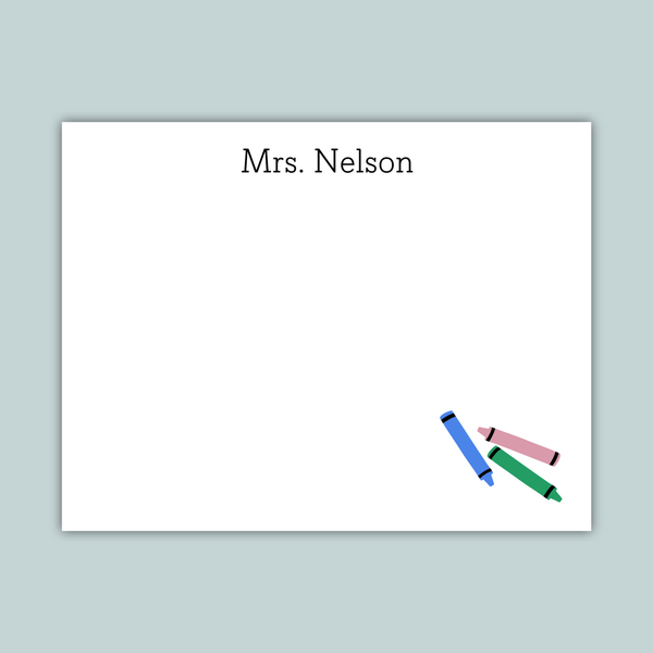 Crayons - Personalized Flat Note Card - The Note House