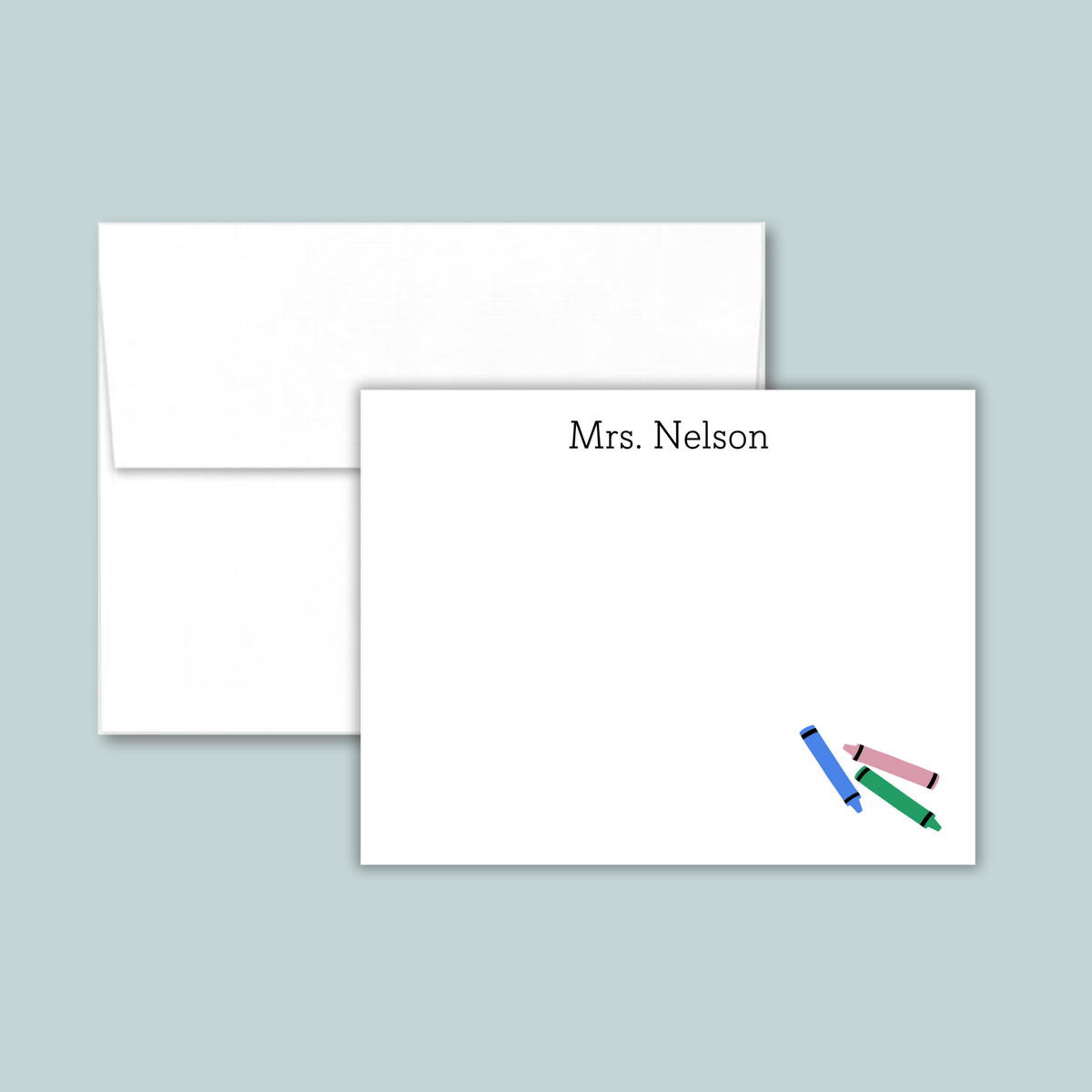 Crayons - Personalized Flat Note Card - The Note House