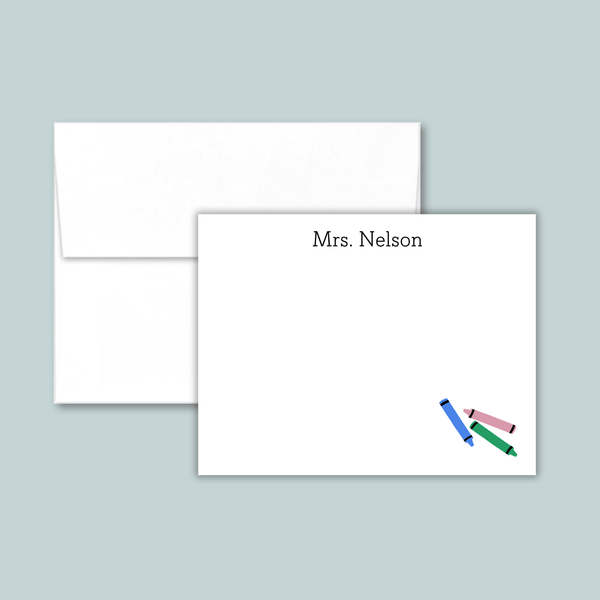 Crayons - Personalized Flat Note Card - The Note House
