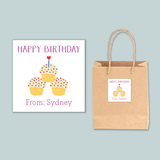 Cupcakes - Personalized Square Gift Sticker - The Note House