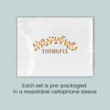 The image is a set of pre-packaged greeting cards, each set in a re sealable cellophane sleeve.