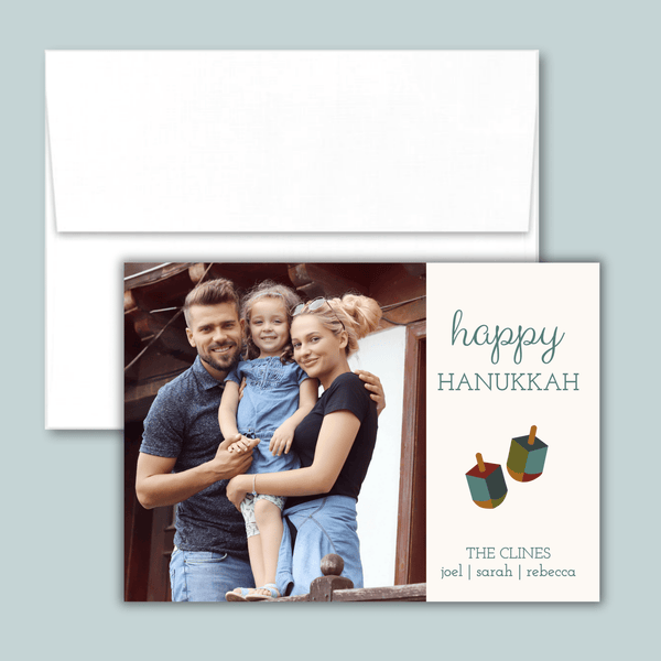 Dreidels - Personalized Photo Card - The Note House