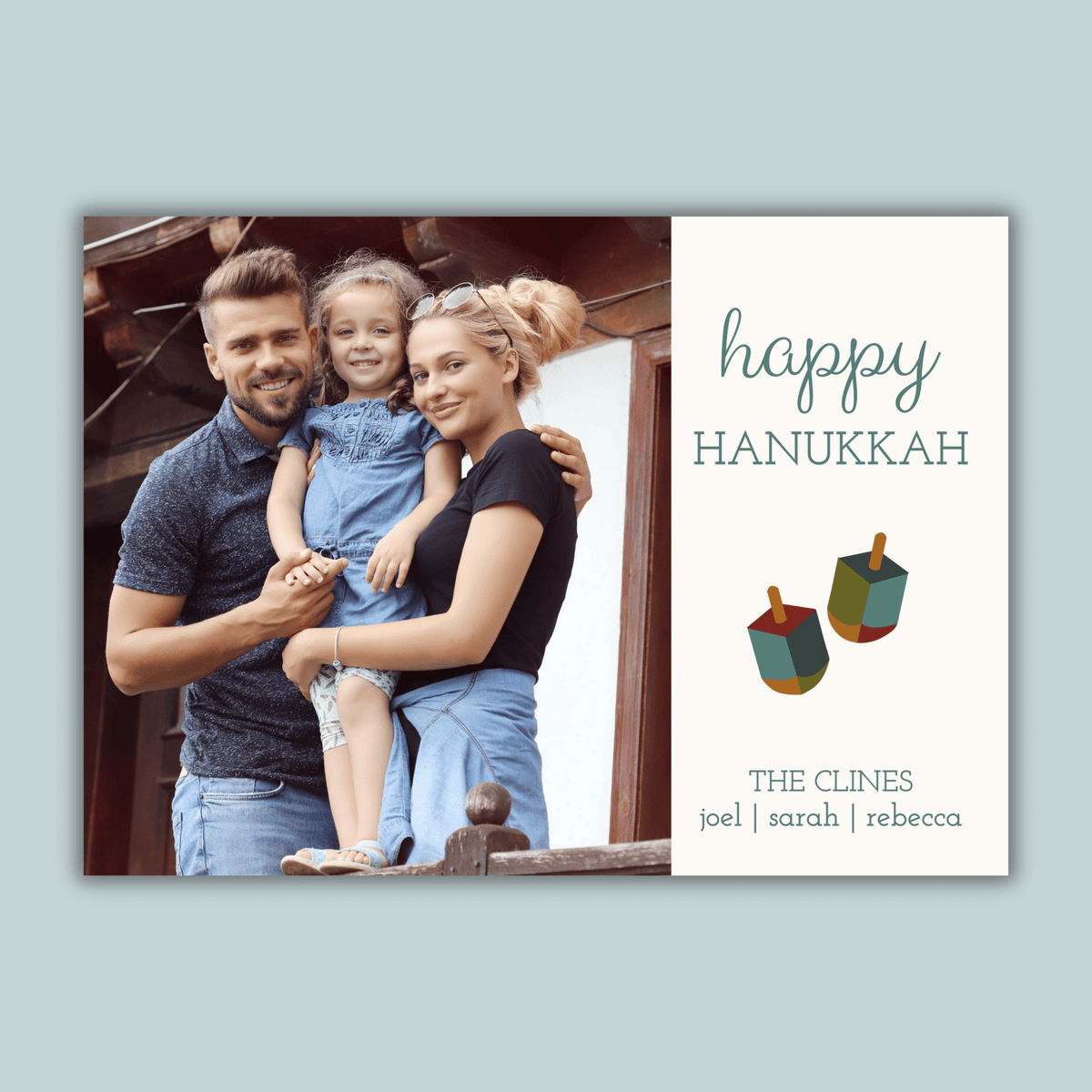 Dreidels - Personalized Photo Card - The Note House