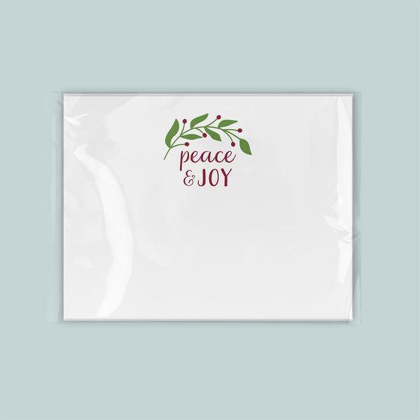 Leaves and Berries Seasonal Flat Note Cards - Pack of 8