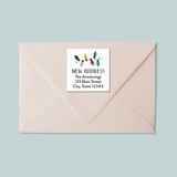 A light pink envelope with a white label that reads 