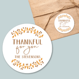 Fall Wreath - Personalized Round Gift Sticker - The Note House