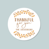 Fall Wreath - Personalized Round Gift Sticker - The Note House