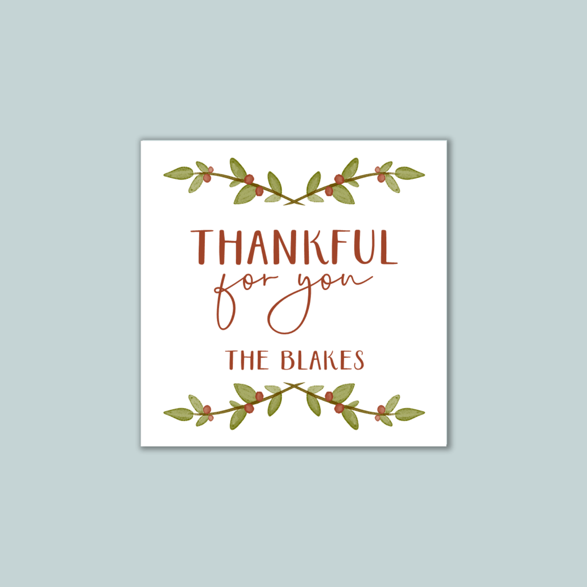 Fall Wreath - Personalized Square Gift Sticker - The Note House