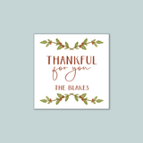 Fall Wreath - Personalized Square Gift Sticker - The Note House