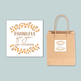 Fall Wreath - Personalized Square Gift Sticker - The Note House