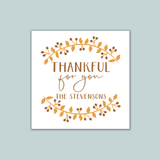 Fall Wreath - Personalized Square Gift Sticker - The Note House