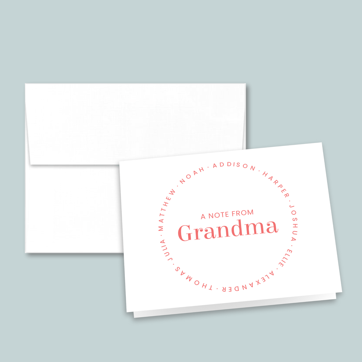 Family Circle Notes from Nana - Personalized Folded Note Card - The Note House