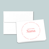 Family Circle Notes from Nana - Personalized Folded Note Card - The Note House