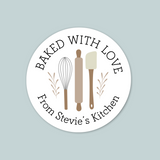 Farmhouse Kitchen - Personalized Round Gift Sticker - The Note House