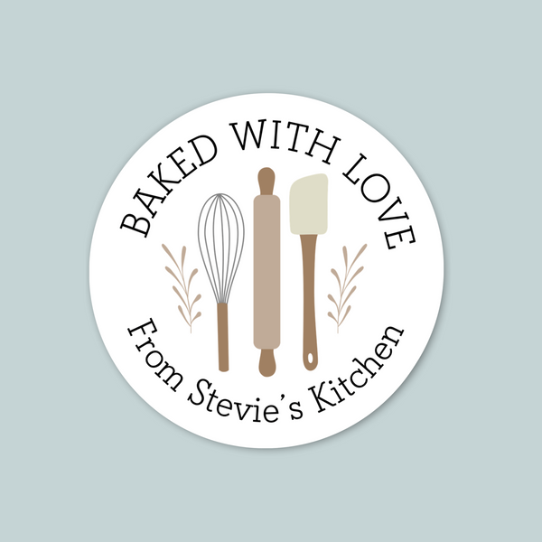 Farmhouse Kitchen - Personalized Round Gift Sticker - The Note House