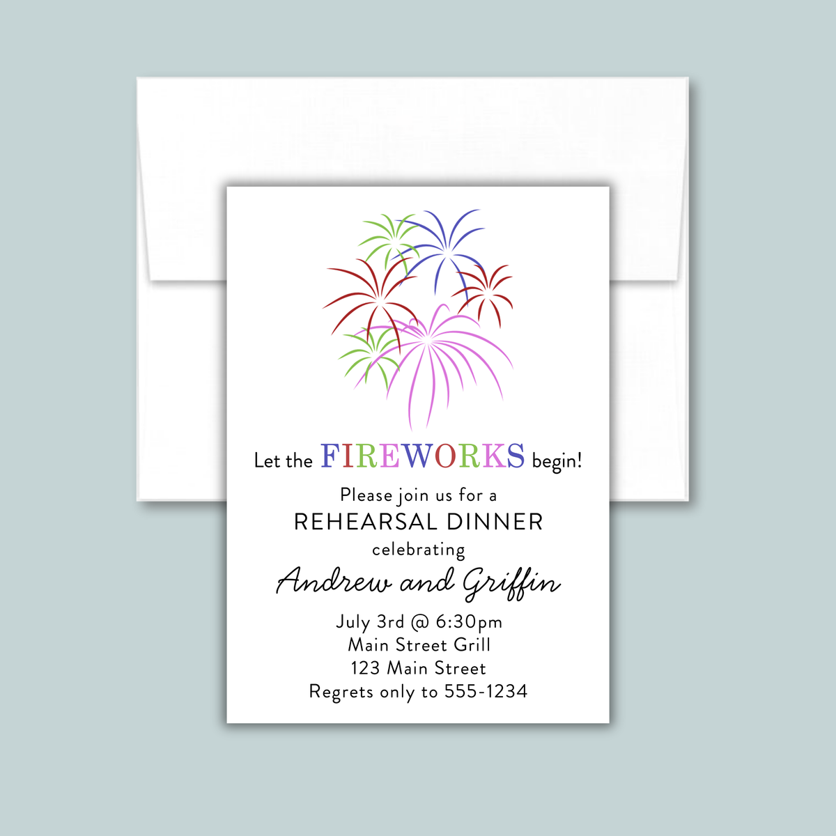 Fireworks Celebration Invitation | Semi-Custom