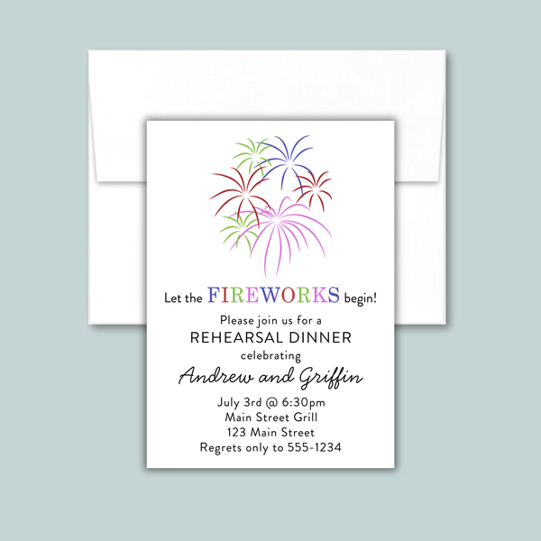 Fireworks Celebration Invitation | Semi-Custom | Colorful Festive Design