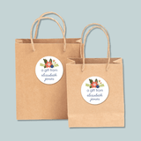 Floral Bouquet - Personalized Round Gift Sticker - The Note House