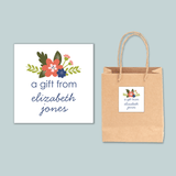 Floral Bouquet - Personalized Square Gift Sticker - The Note House