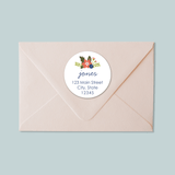 Floral Bouquet - Round Address Label - The Note House