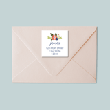 Floral Bouquet - Square Address Label - The Note House
