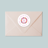 Floral Wreath - Round Address Label - The Note House