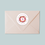 Floral Wreath - Round Address Label - The Note House