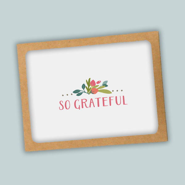 Pretty Floral -  Folded Thank You Note Cards
