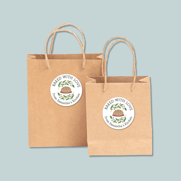 Freshly Baked Holiday Bread - Personalized Round Gift Sticker - The Note House