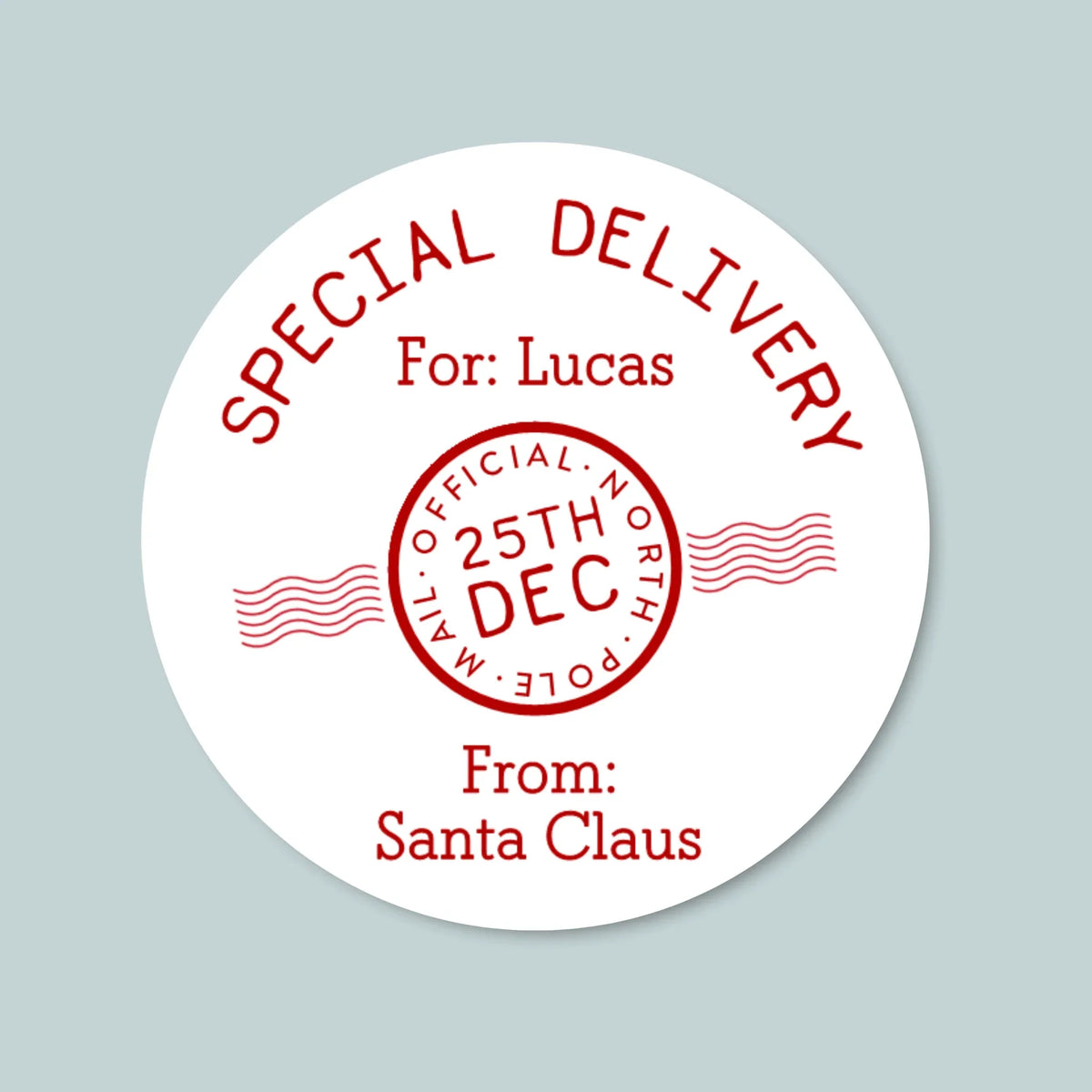 Round Gift Sticker Gift from Santa - Personalized Round Gift Sticker – The Note House