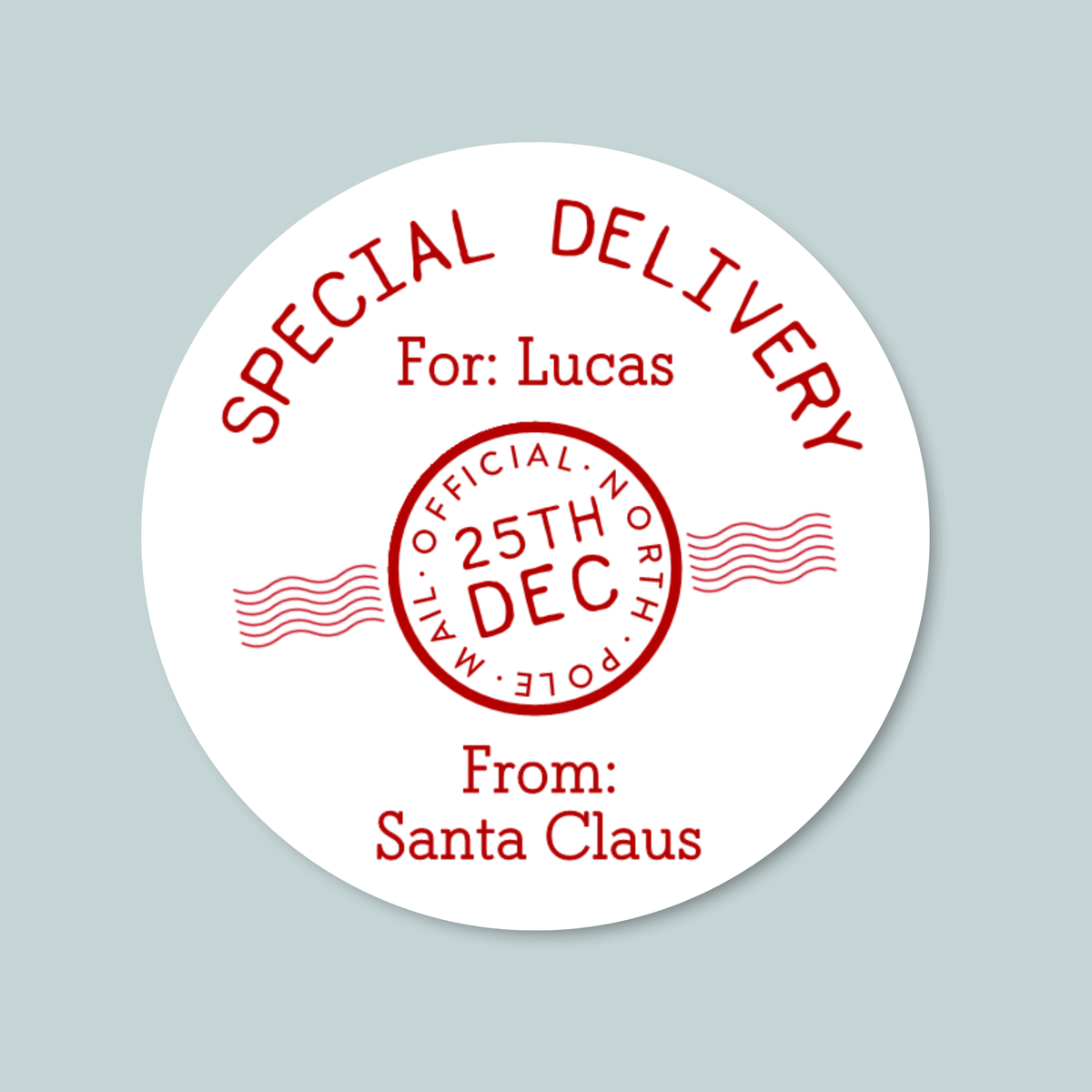 Gift from Santa - Personalized Round Gift Sticker - The Note House