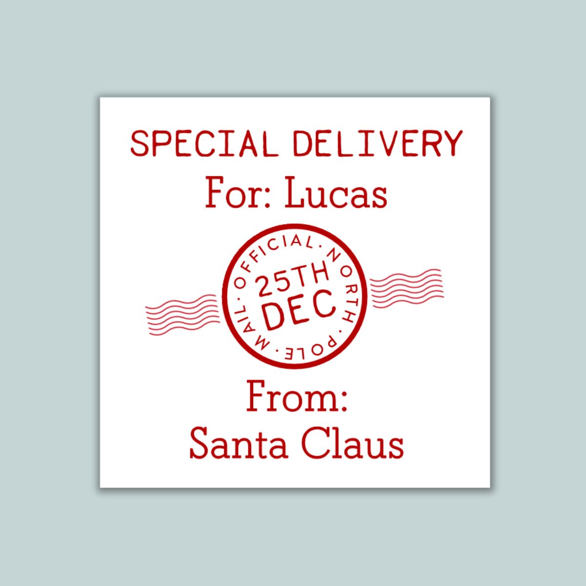 Gift from Santa - Personalized Square Gift Sticker - The Note House