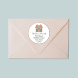 Gingerbread House - We've Moved Round Address Label - The Note House