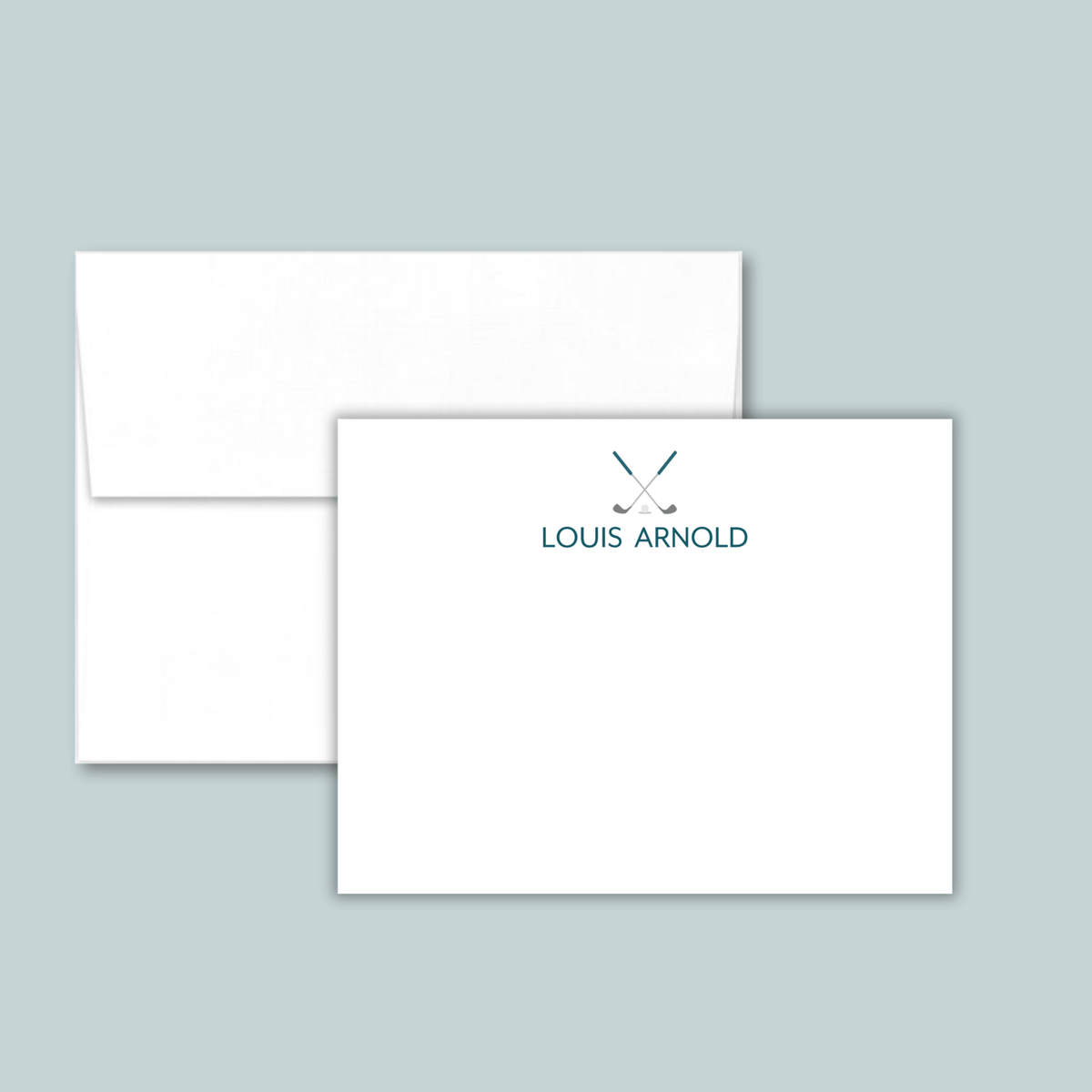 Golf - Personalized Flat Note Card - The Note House