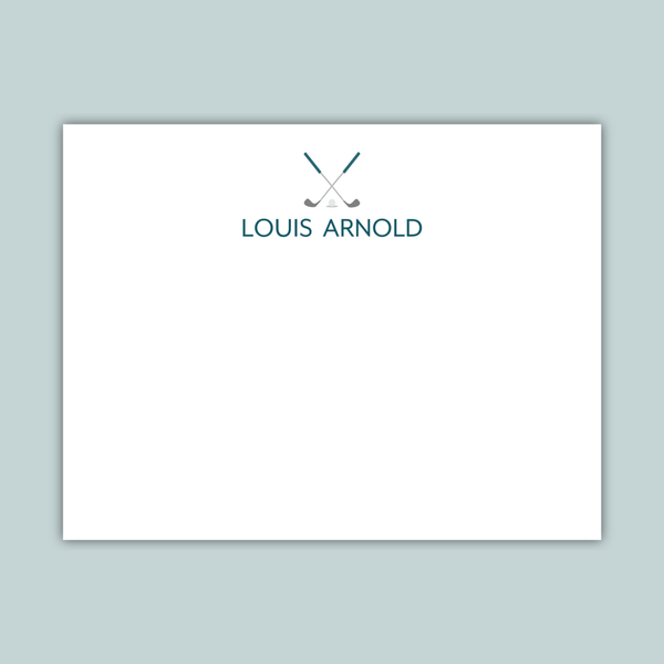Golf - Personalized Flat Note Card - The Note House