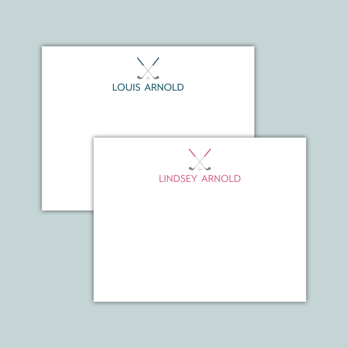 Golf - Personalized Flat Note Card - The Note House